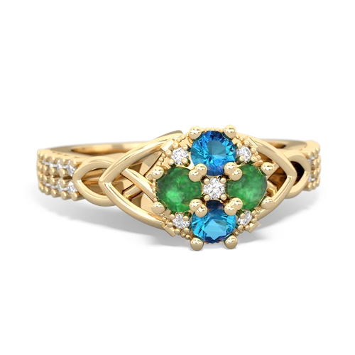 london topaz-emerald engagement ring