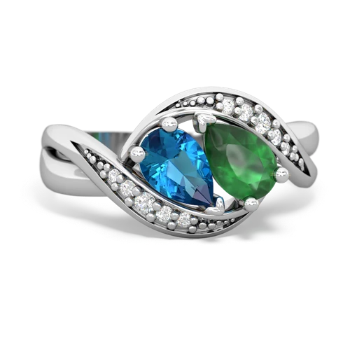 london topaz-emerald keepsake curls ring