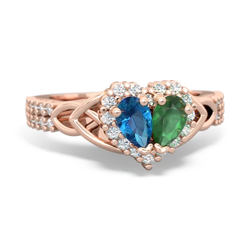 london topaz-emerald keepsake engagement ring