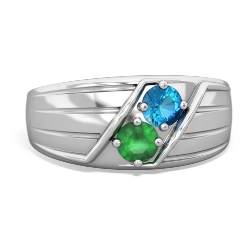 london topaz-emerald mens ring