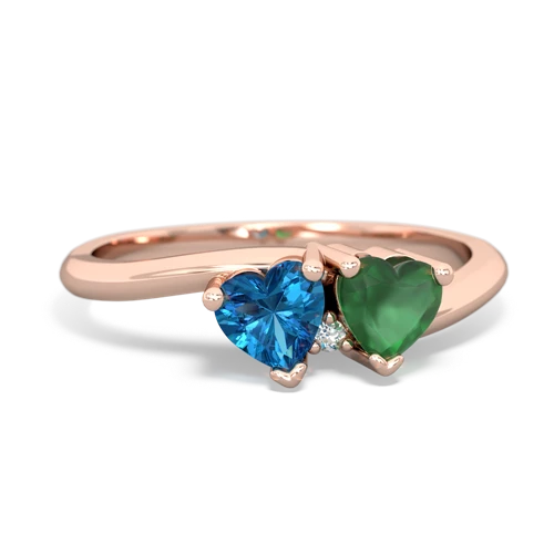 london topaz-emerald sweethearts promise ring