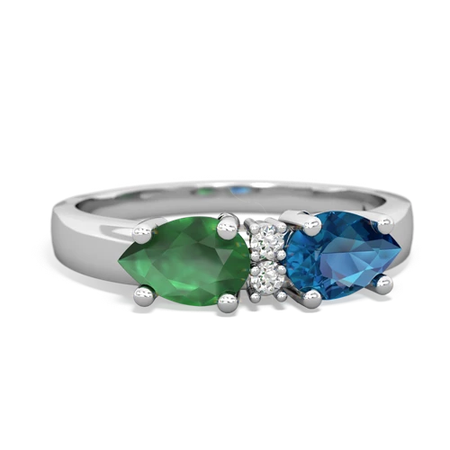 london topaz-emerald timeless ring