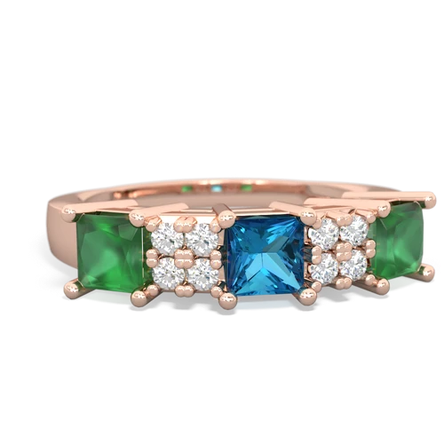 london topaz-emerald timeless ring