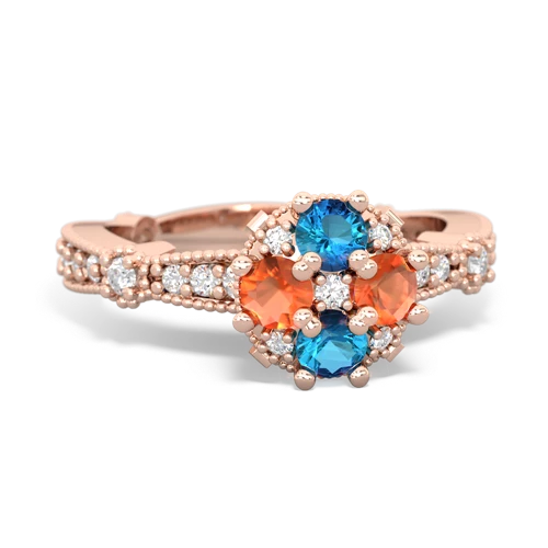 london topaz-fire opal art deco engagement ring