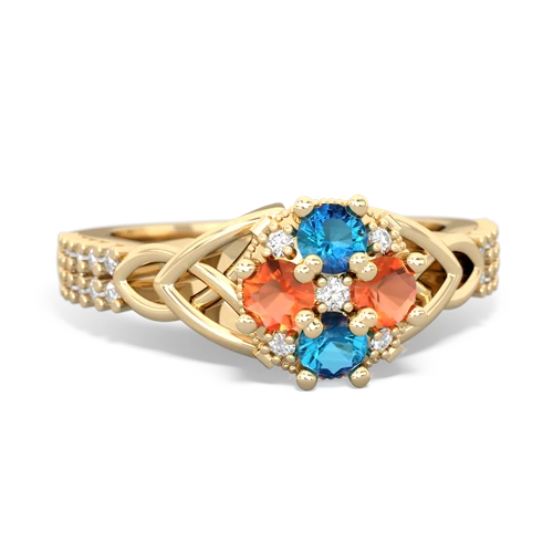 london topaz-fire opal engagement ring