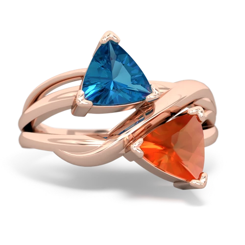 london topaz-fire opal filligree ring