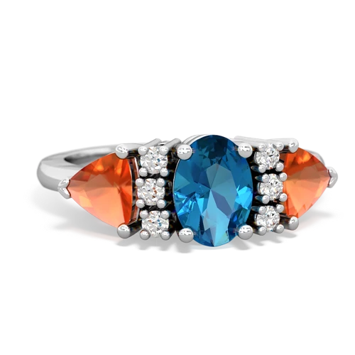 london topaz-fire opal timeless ring