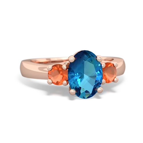 london topaz-fire opal timeless ring