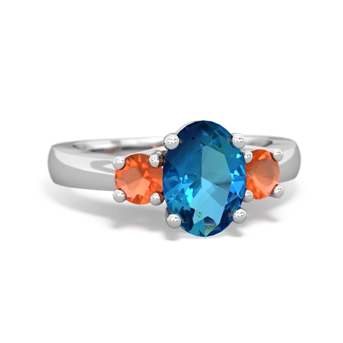 london topaz-fire opal timeless ring