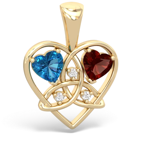 london topaz-garnet celtic heart pendant