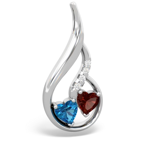 london topaz-garnet keepsake swirl pendant