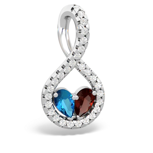 london topaz-garnet pave twist pendant