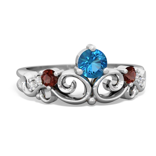 london topaz-garnet crown keepsake ring