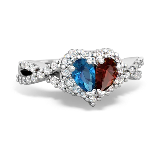 london topaz-garnet engagement ring