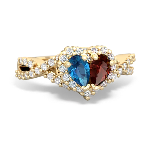 london topaz-garnet engagement ring