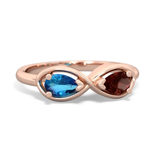 london topaz-garnet infinity ring