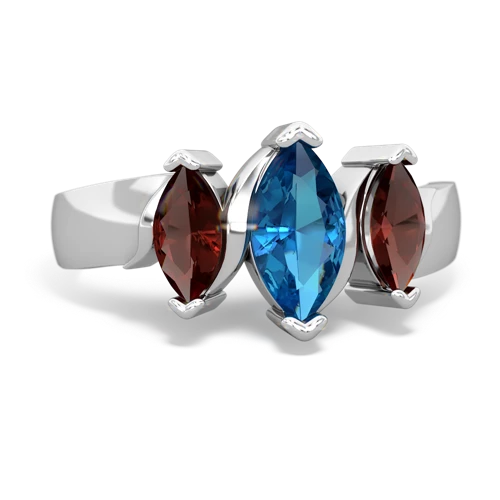 london topaz-garnet keepsake ring