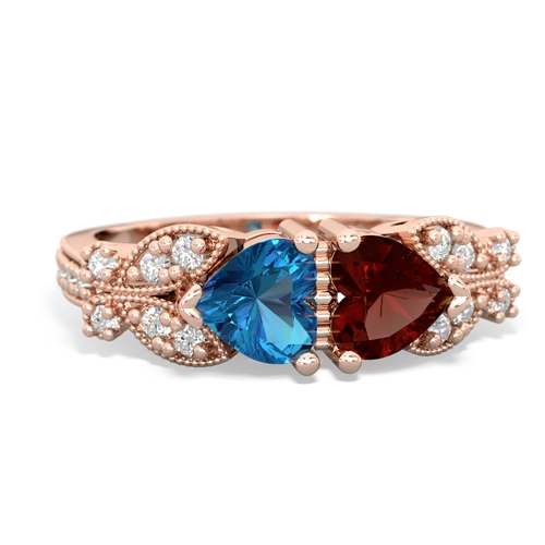 london topaz-garnet keepsake butterfly ring