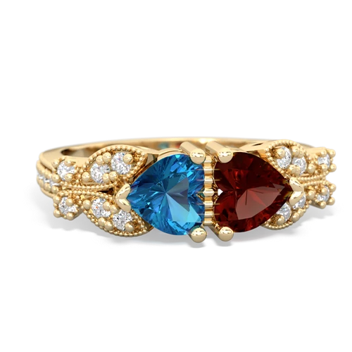 london topaz-garnet keepsake butterfly ring