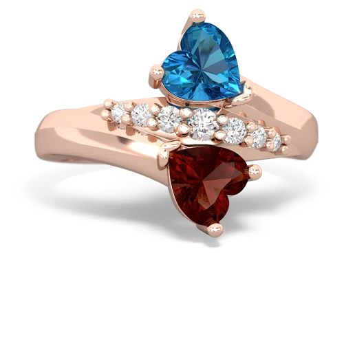 london topaz-garnet modern ring