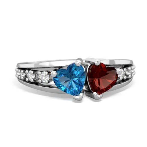 london topaz-garnet modern ring