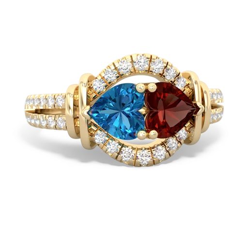 london topaz-garnet pave keepsake ring