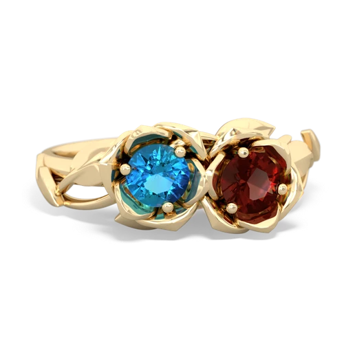 london topaz-garnet roses ring