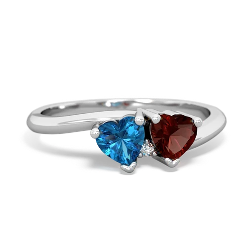 London Topaz Genuine London Blue Topaz with Genuine Garnet Sweetheart's Promise ring Ring