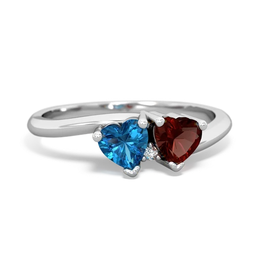 london topaz-garnet sweethearts promise ring