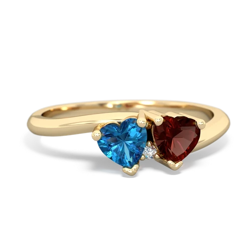 london topaz-garnet sweethearts promise ring