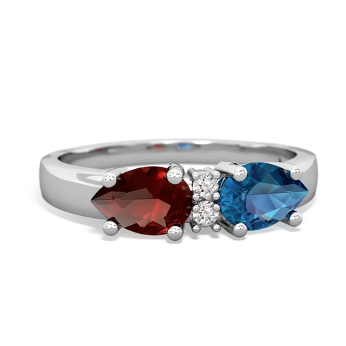 london topaz-garnet timeless ring