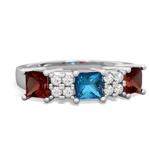 london topaz-garnet timeless ring