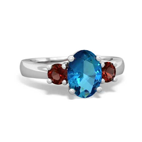 london topaz-garnet timeless ring