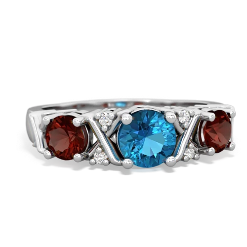 london topaz-garnet timeless ring