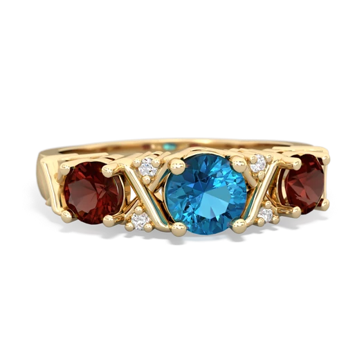 london topaz-garnet timeless ring