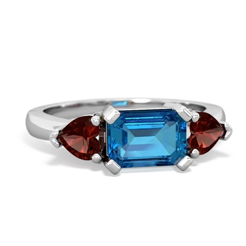 london topaz-garnet timeless ring