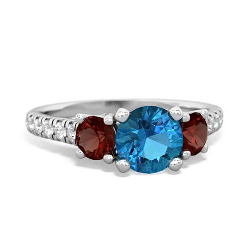 london topaz-garnet trellis pave ring