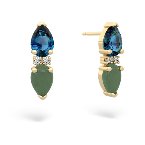 london topaz-jade bowtie earrings