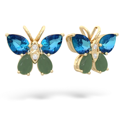 london topaz-jade butterfly earrings