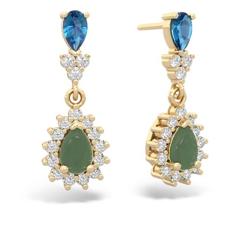 london topaz-jade dangle earrings