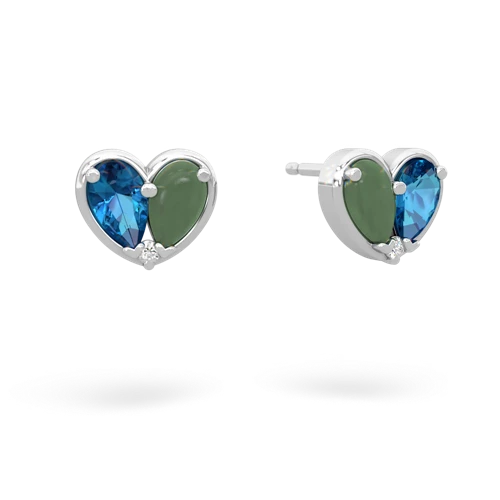 london topaz-jade one heart earrings