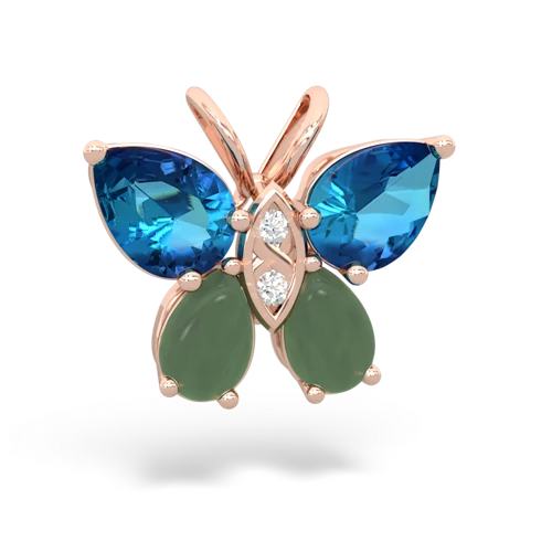 london topaz-jade butterfly pendant