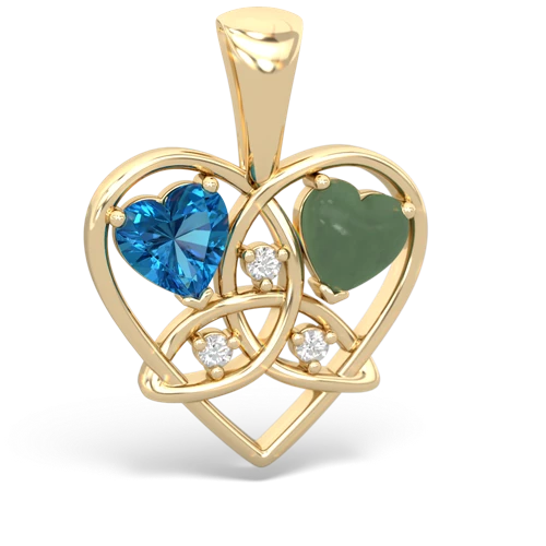 london topaz-jade celtic heart pendant
