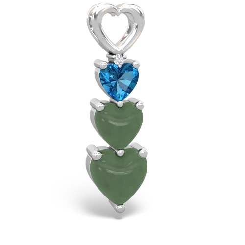 london topaz-jade three stone pendant