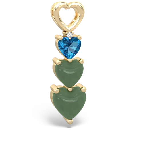 london topaz-jade three stone pendant