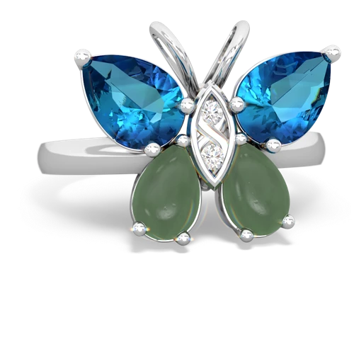 london topaz-jade butterfly ring