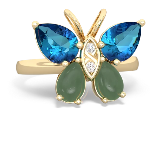 london topaz-jade butterfly ring