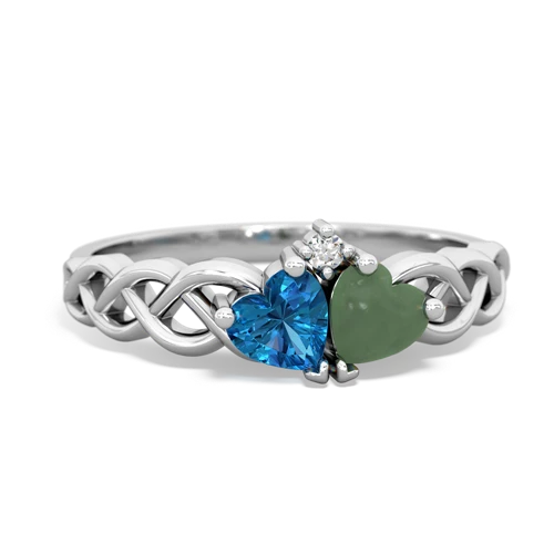 london topaz-jade celtic braid ring