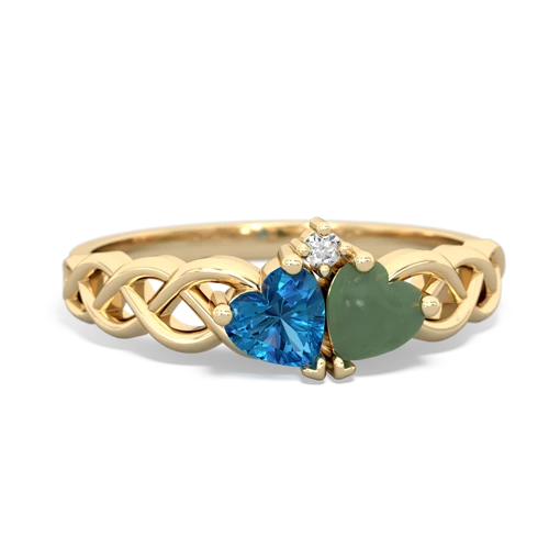 london topaz-jade celtic braid ring