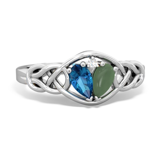 london topaz-jade celtic knot ring